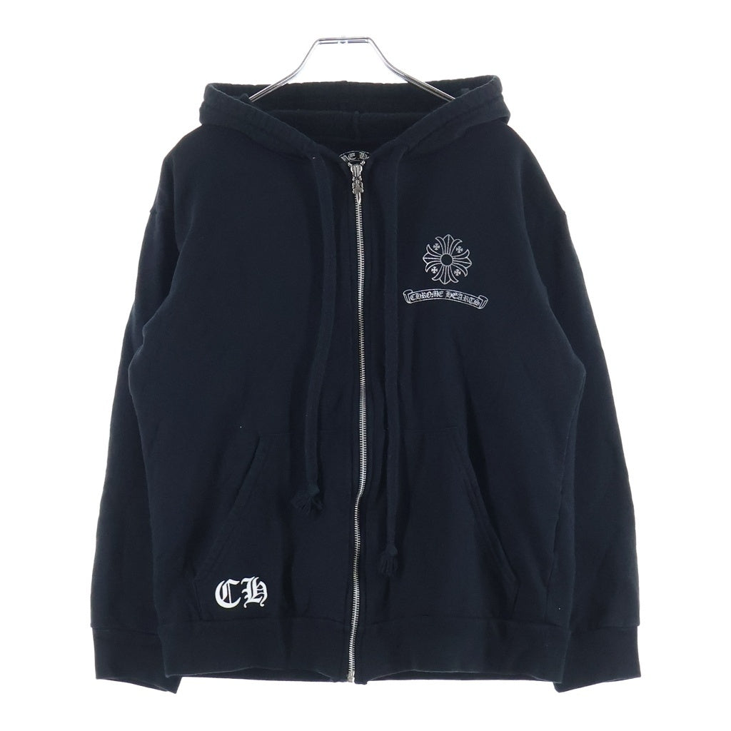 CHROME HEARTS(クロムハーツ) CHプラス プリント ジップアップ スウェット パーカー フーディー ブラック