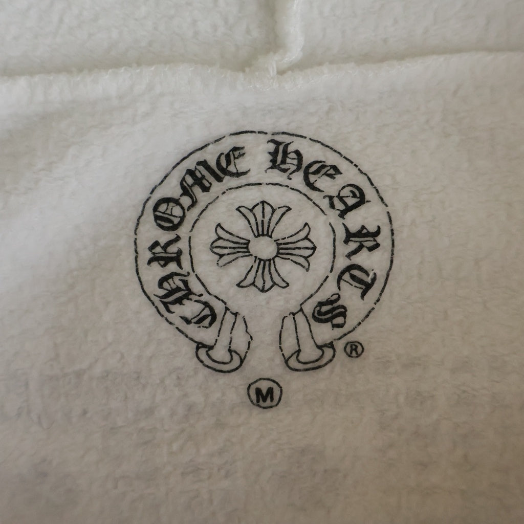 CHROME HEARTS(クロムハーツ) CHプラス プリント ジップアップ スウェット パーカー フーディー ホワイト