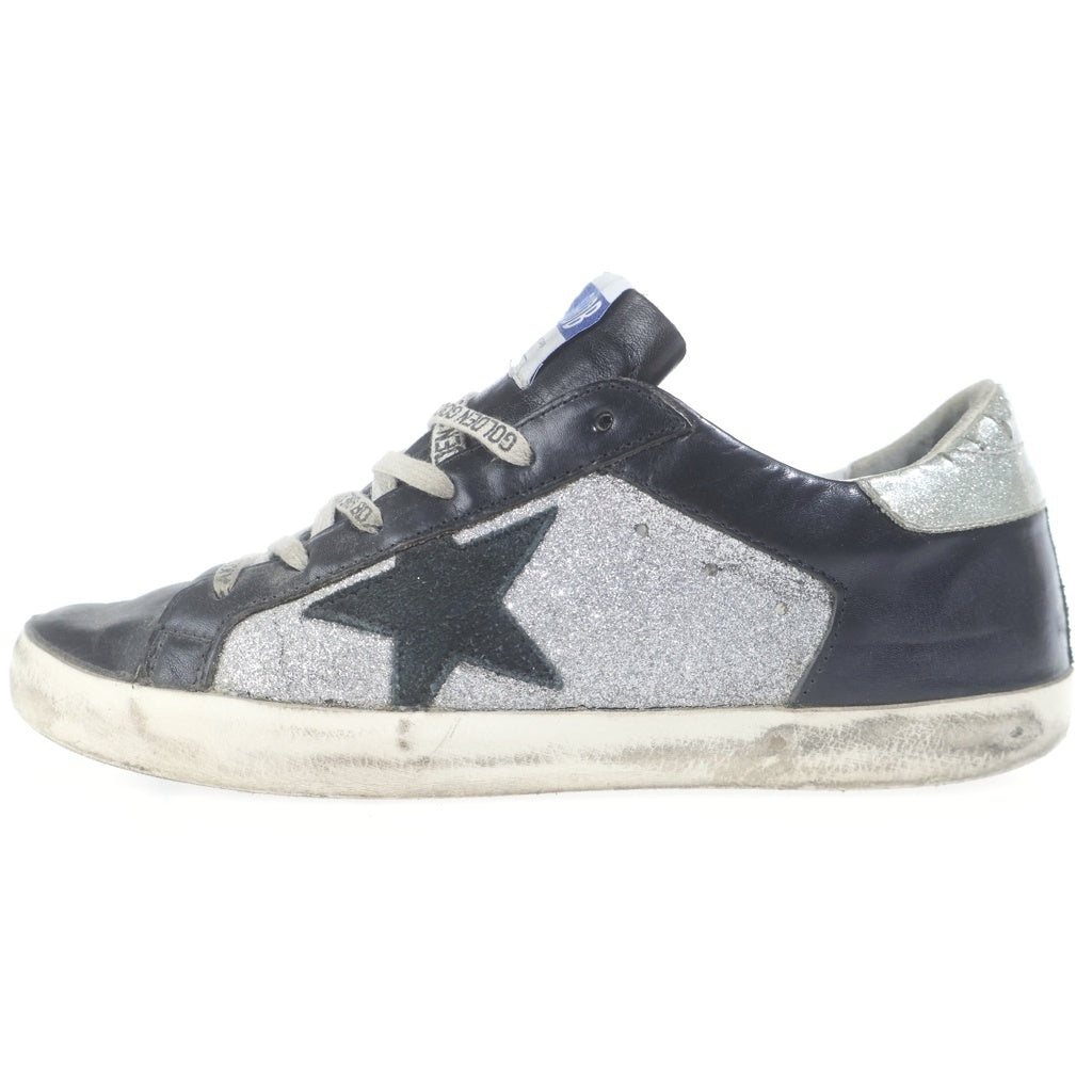 GOLDEN GOOSE DELUXE BRAND(ゴールデングースデラックスブランド) グリッター スーパースター ローカットシューズ スニーカー ブラック/シルバー