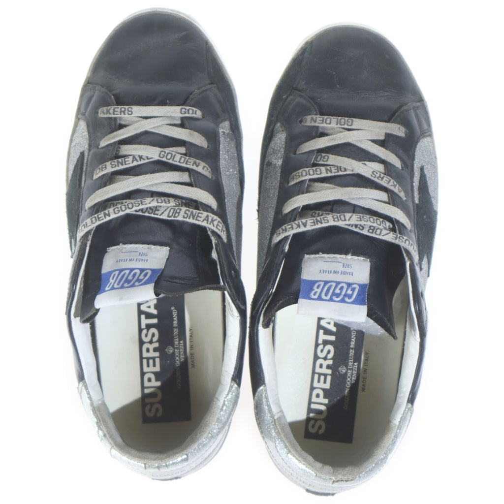 GOLDEN GOOSE DELUXE BRAND(ゴールデングースデラックスブランド) グリッター スーパースター ローカットシューズ スニーカー ブラック/シルバー