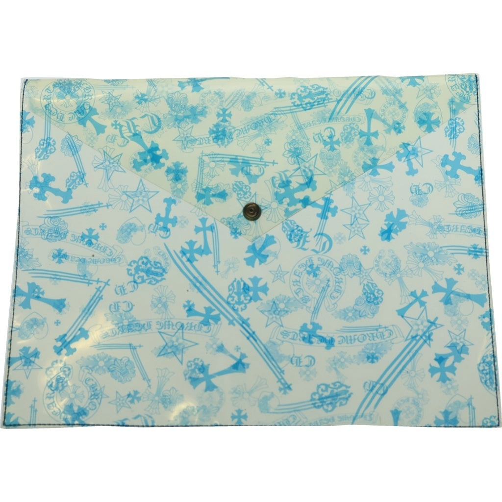 CHROME HEARTS(クロムハーツ) CLEAR VINYL POUCH クリアビニールポーチ CHプリント クリアファイル クリア/ブルー レディース