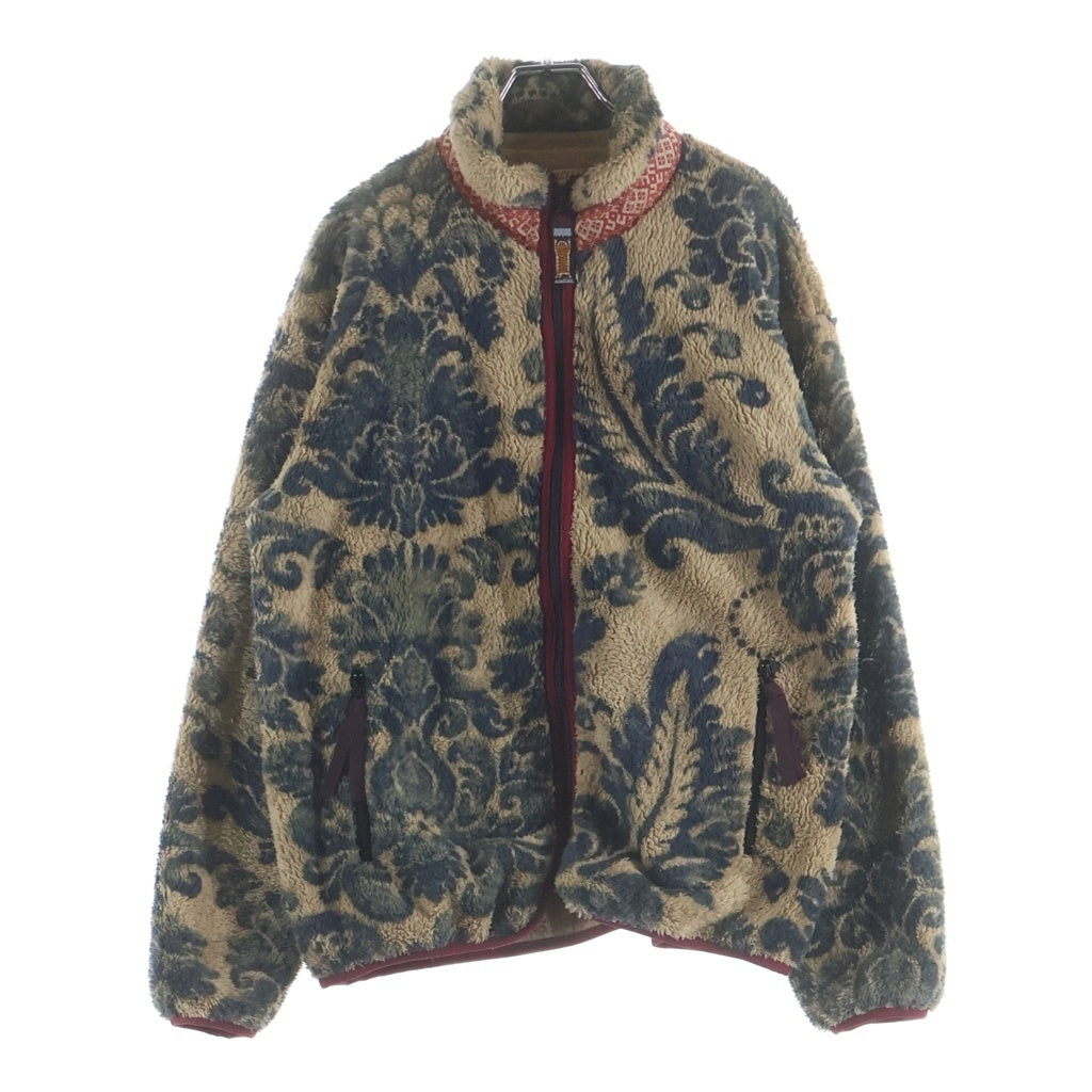 KAPITAL(キャピタル) Damask Pattern Fleece Zip Blouson ダマスク総柄 ジップアップ フリース ジャケット ベージュ EK-950