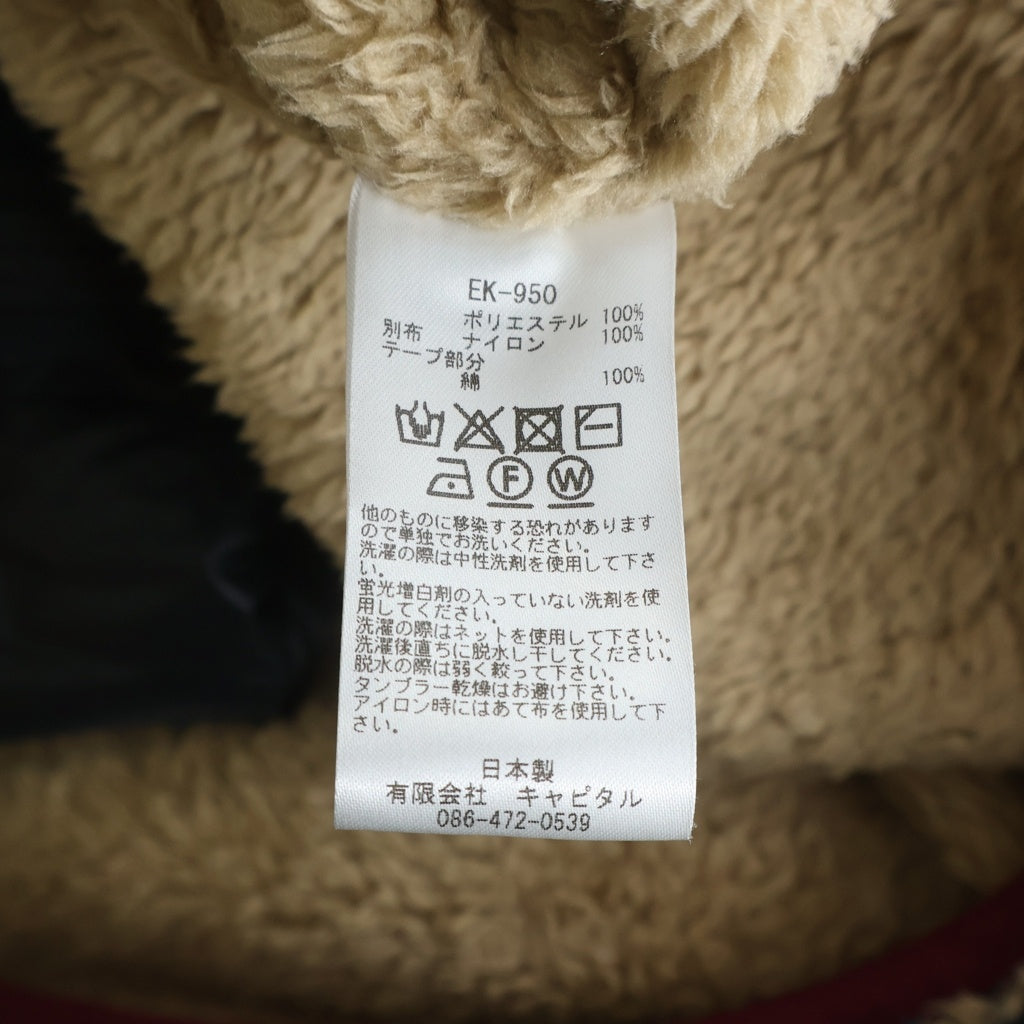 KAPITAL(キャピタル) Damask Pattern Fleece Zip Blouson ダマスク総柄 ジップアップ フリース ジャケット ベージュ EK-950