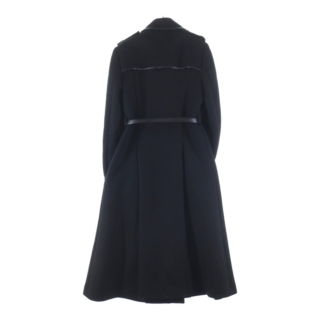 GUCCI(グッチ) 11AW フリーダ期 牛革パイピング ウールトレンチロングコート ブラック 276456 ZK813 レディース