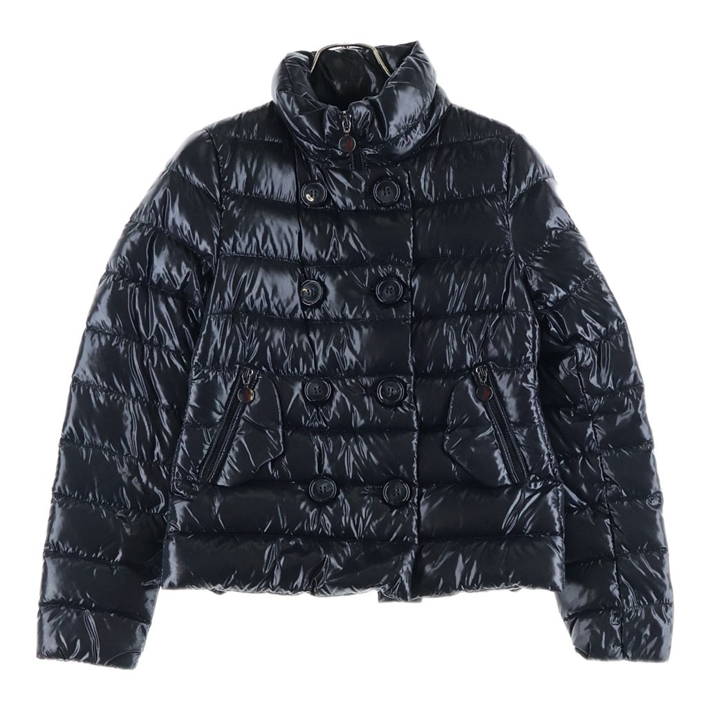 MONCLER(モンクレール) PLANE ダブルブレスト ワッペンロゴ ジップアップ ダウンジャケット ブラック 420934699505 68950 レディース