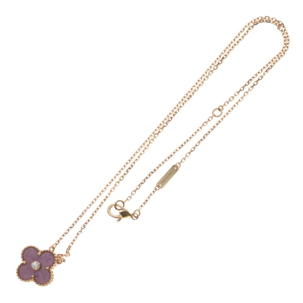 Van Cleef & Arpels(ヴァンクリーフアンドアーペル) ヴィンテージアルハンブラ セーブル ダイヤモンド ネックレス 2021ホリデー ピンクゴールド Au750PG VCARP7TD00 レディース