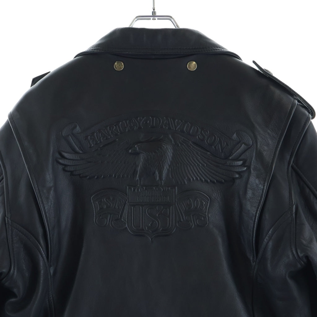 HARLEY DAVIDSON(ハーレーダビッドソン) 80S イーグルエンボスロゴ カウレザー ダブルライダースジャケット ブラック