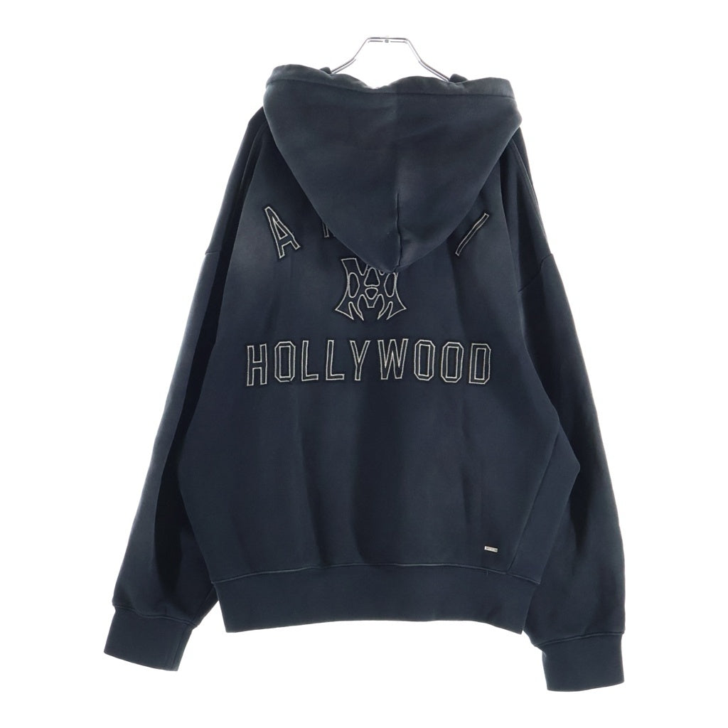 AMIRI(アミリ) 両面ロゴデザイン フーデッド プルアップ スウェット パーカー グレー AMJYHD1082