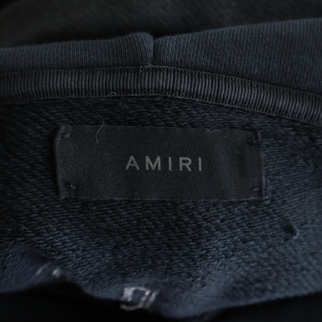 AMIRI(アミリ) 両面ロゴデザイン フーデッド プルアップ スウェット パーカー グレー AMJYHD1082