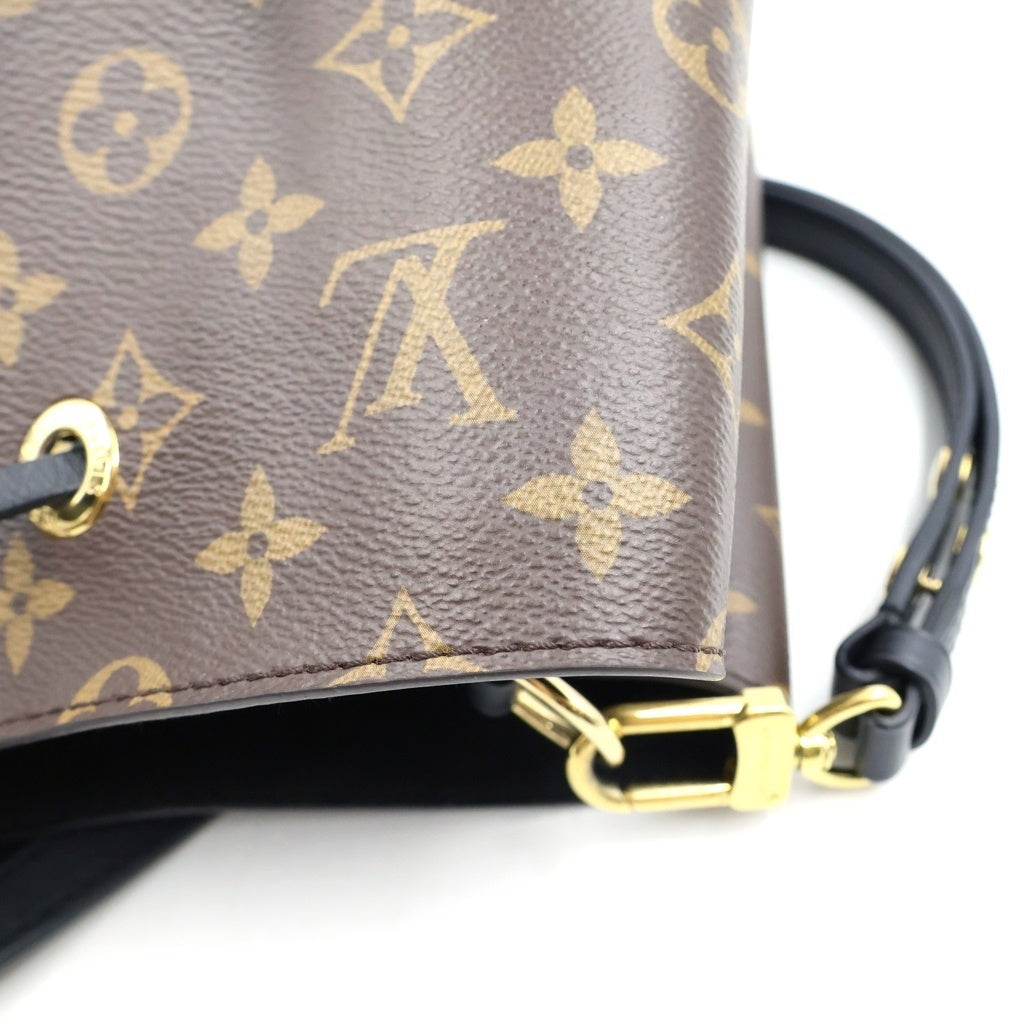LOUIS VUITTON(ルイヴィトン) モノグラム ネオノエ ショルダーバッグ ブラウン×ブラック レザー×PVC M44020 ゴールド金具 レディース