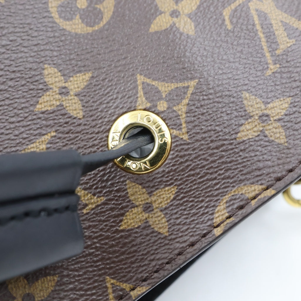LOUIS VUITTON(ルイヴィトン) モノグラム ネオノエ ショルダーバッグ ブラウン×ブラック レザー×PVC M44020 ゴールド金具 レディース