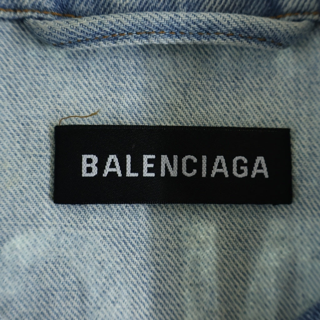 BALENCIAGA(バレンシアガ) バックロゴ デニムジャケット ジージャン ライトブルー 534553 TYE14 レディース
