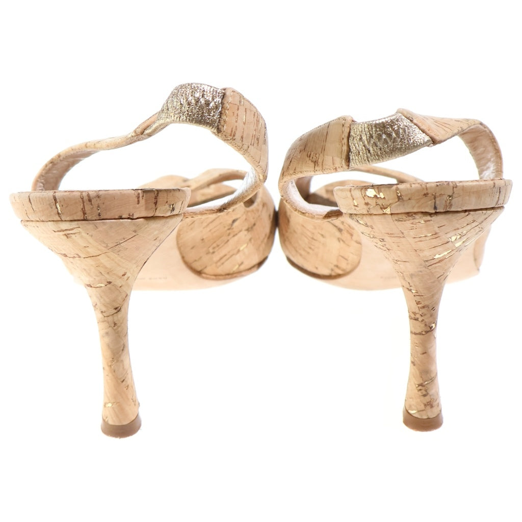 MANOLO BLAHNIK(マノロブラニク) ヒール コルクパンプス サンダルシューズ ベージュ レディース