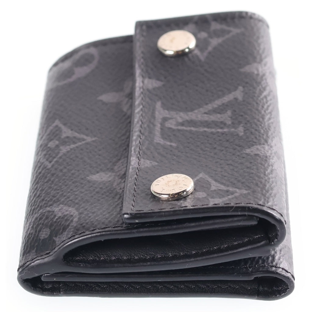 LOUIS VUITTON(ルイヴィトン) モノグラムエクリプス ディスカバリー コンパクトウォレット ミニ財布 三つ折り財布 コインケース ブラック PVC M67630 シルバー金具 レディース