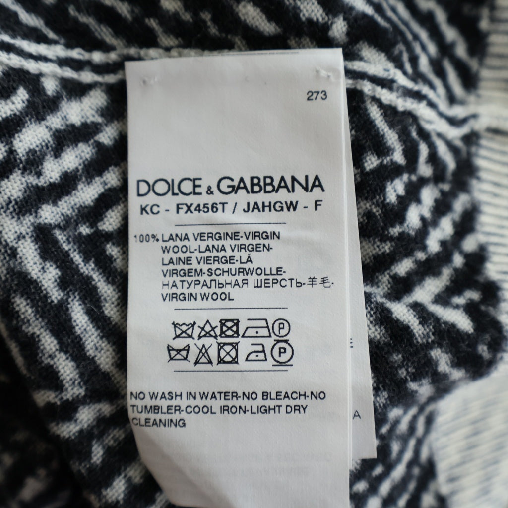 DOLCE & GABBANA(ドルチェアンドガッバーナ) アンサンブル ニットカーディガン×ニットノースリーブ フェイクパール ブラック ウール FX456T/JAHGW-F レディース