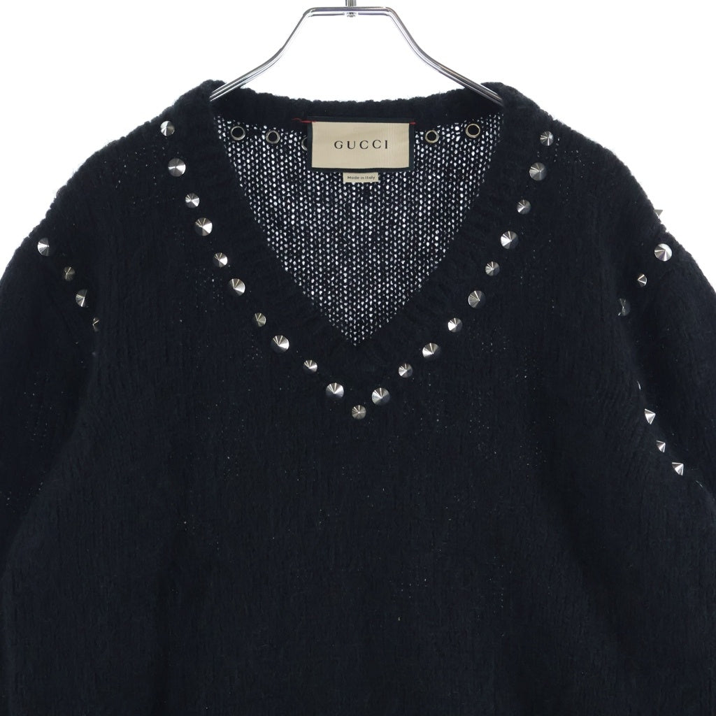 GUCCI(グッチ) スタッズモヘアセーター ブラック 721152 レディース