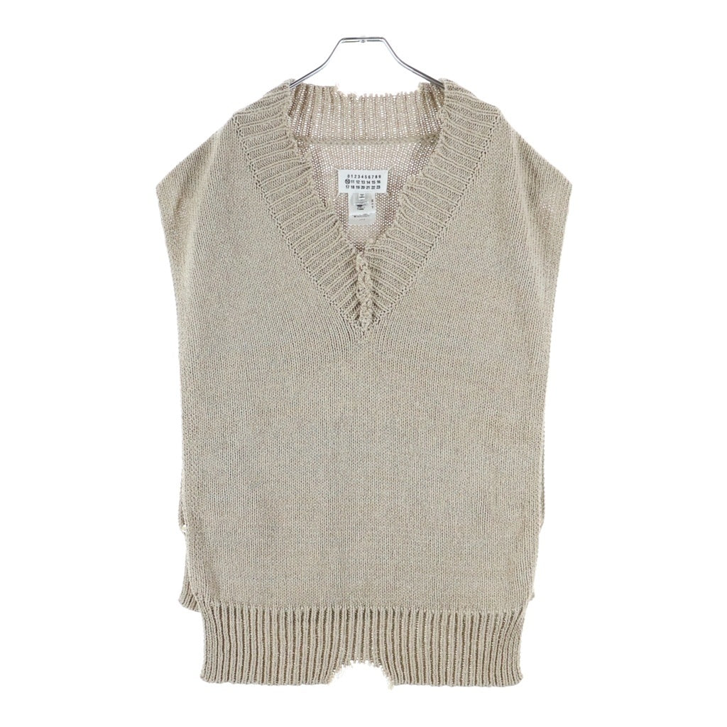 Maison Margiela(メゾンマルジェラ) ケーブルニットセーター ノースリーブ コットン ベージュ S50TH0056 レディース