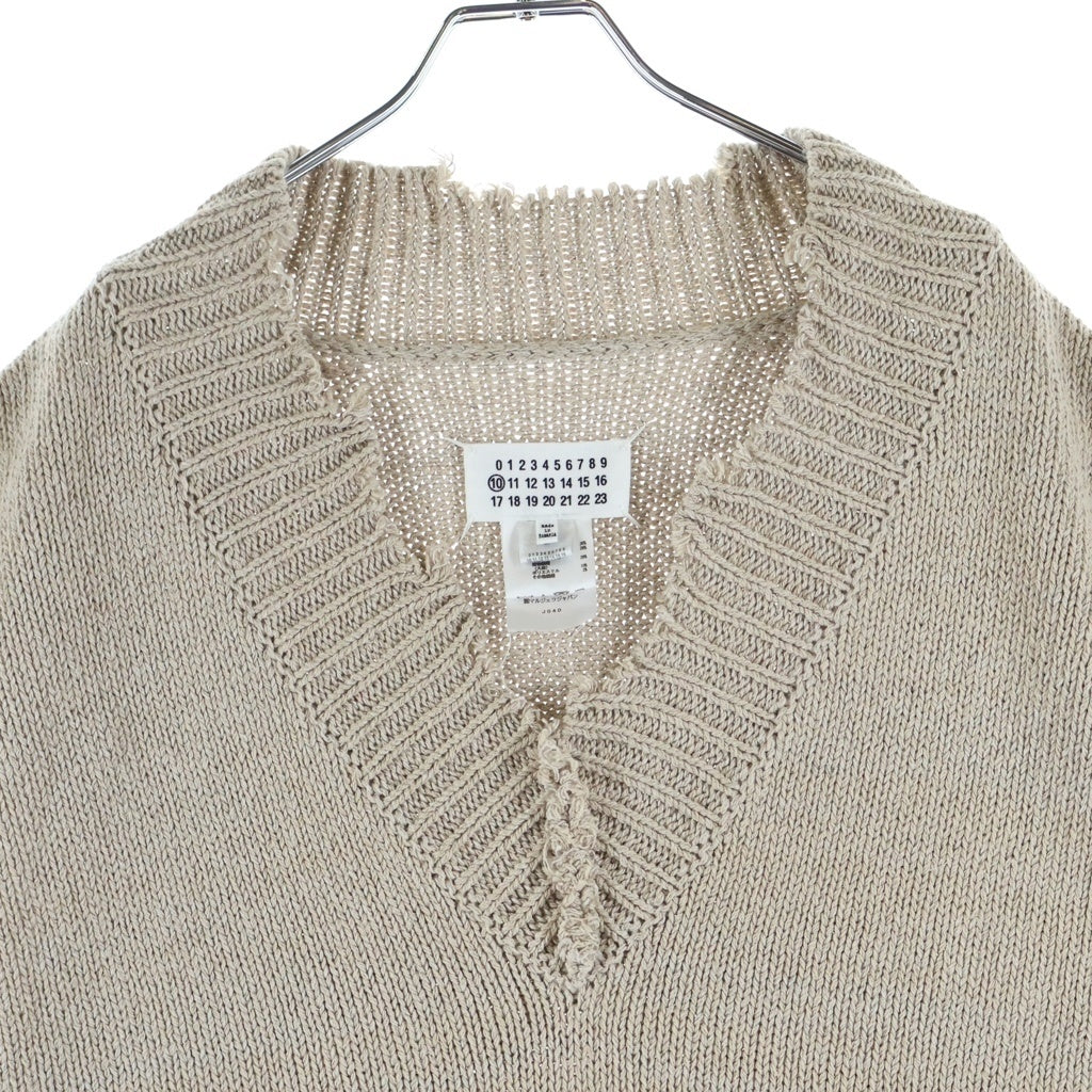Maison Margiela(メゾンマルジェラ) ケーブルニットセーター ノースリーブ コットン ベージュ S50TH0056 レディース