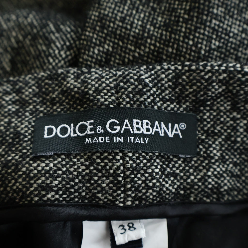 DOLCE & GABBANA(ドルチェアンドガッバーナ) ダブル釦ワイドパンツ グレー ウール PT-FTA6IT/FMRAX レディース