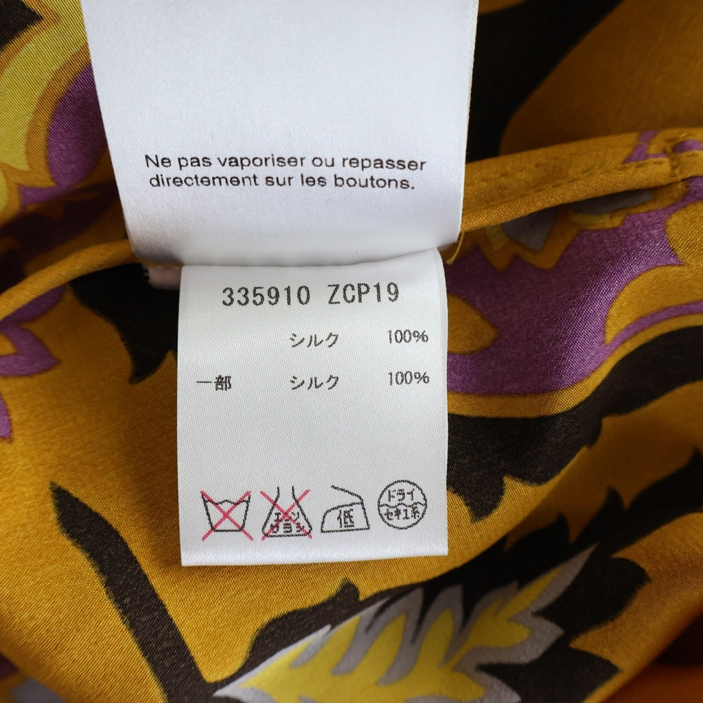 GUCCI(グッチ) 花柄ワンピース リボン オレンジ シルク 335910 レディース