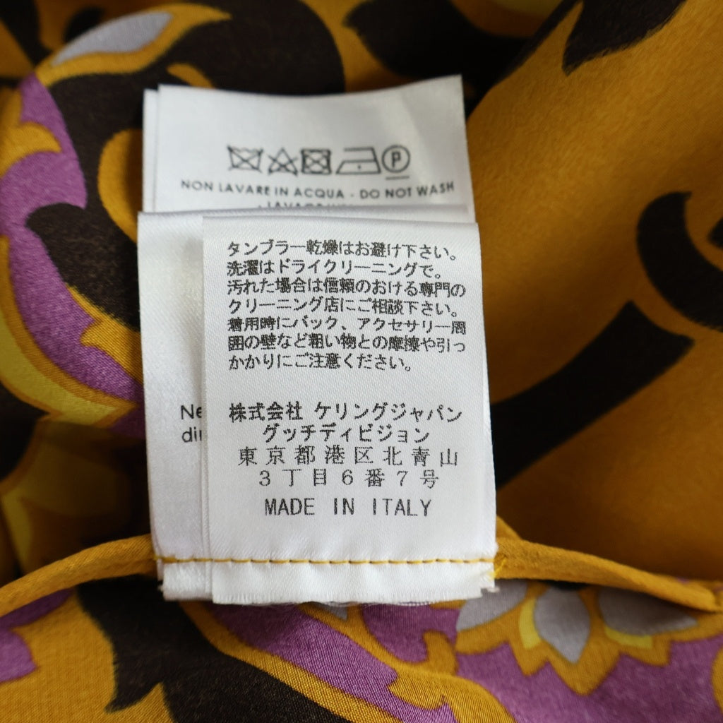 GUCCI(グッチ) 花柄ワンピース リボン オレンジ シルク 335910 レディース