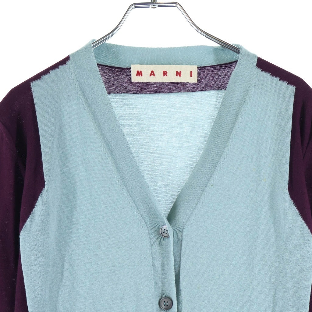 MARNI(マルニ) バイカラーカーディガン コットン ブルー×パープル S18CDMDW14MQ0FC720-BIB22 レディース