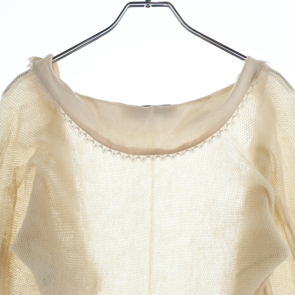 Christian Dior(クリスチャンディオール) ショート丈レースブラウス ベージュ カシミヤ VNGL45300 レディース