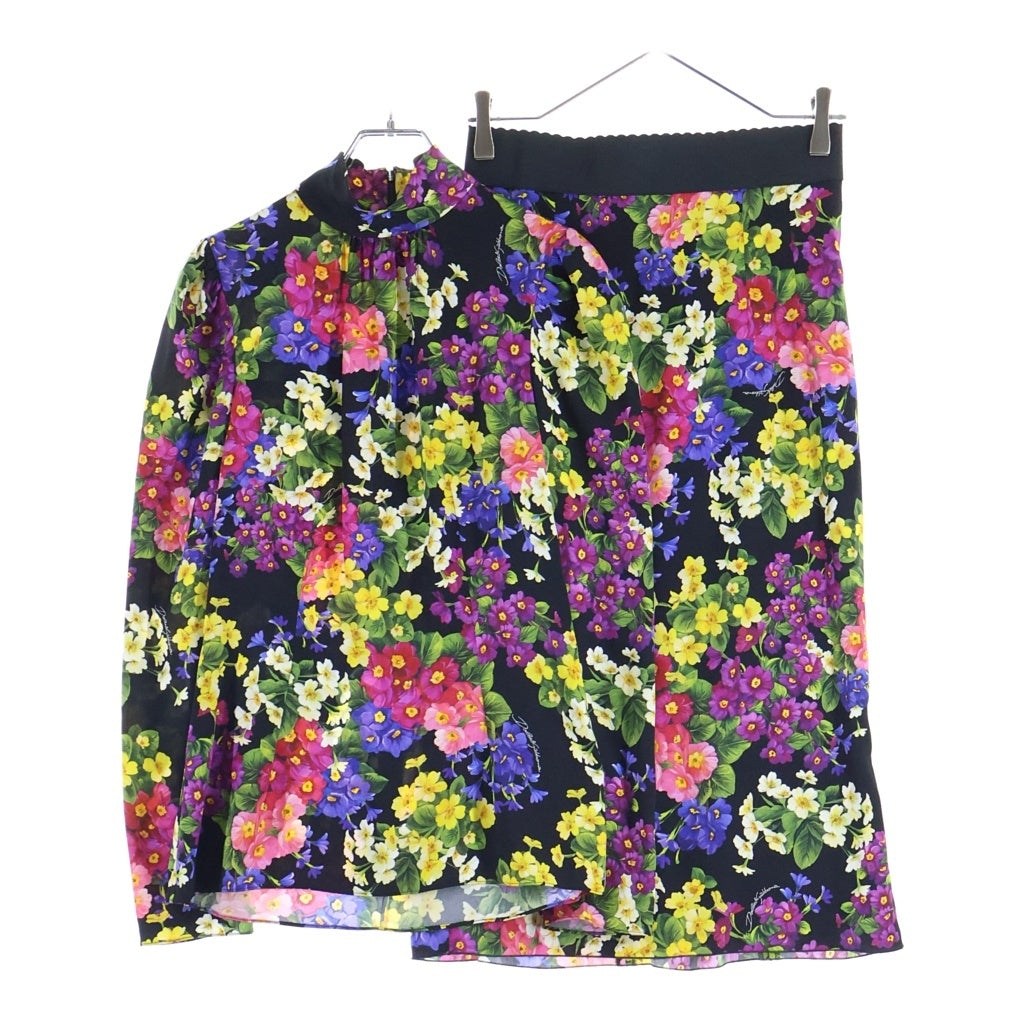 DOLCE & GABBANA(ドルチェアンドガッバーナ) 花柄セットアップ ブラウス×スカート マルチカラー シルク BL-F72P2T/FSAVF-C レディース