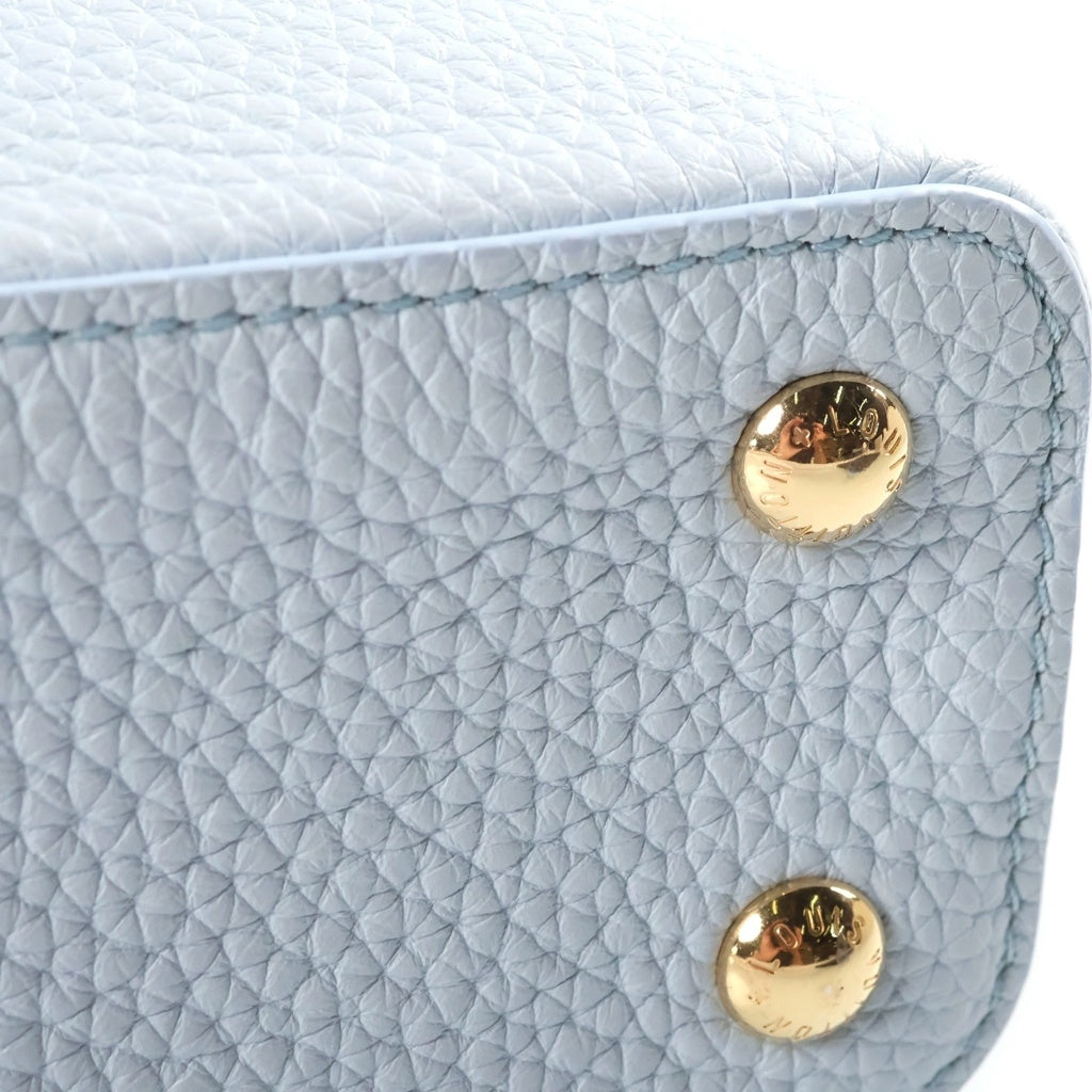 LOUIS VUITTON(ルイヴィトン) カプシーヌ EW MINI ハンドバック 2wayバック パール トリヨンレザー ゴールド金具 スカイブルー レディース