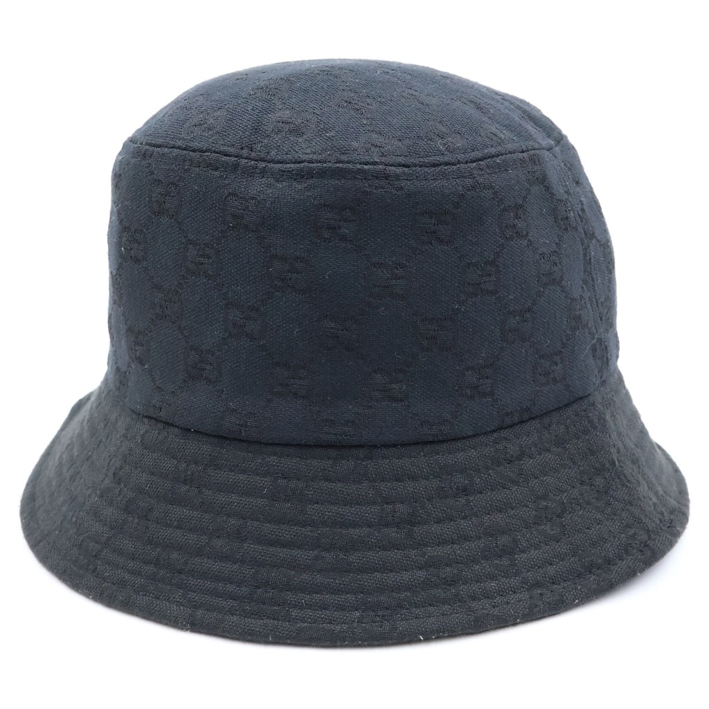GUCCI(グッチ) GGキャンバス バケットハット バケハ キャップ 帽子 ブラック レディース
