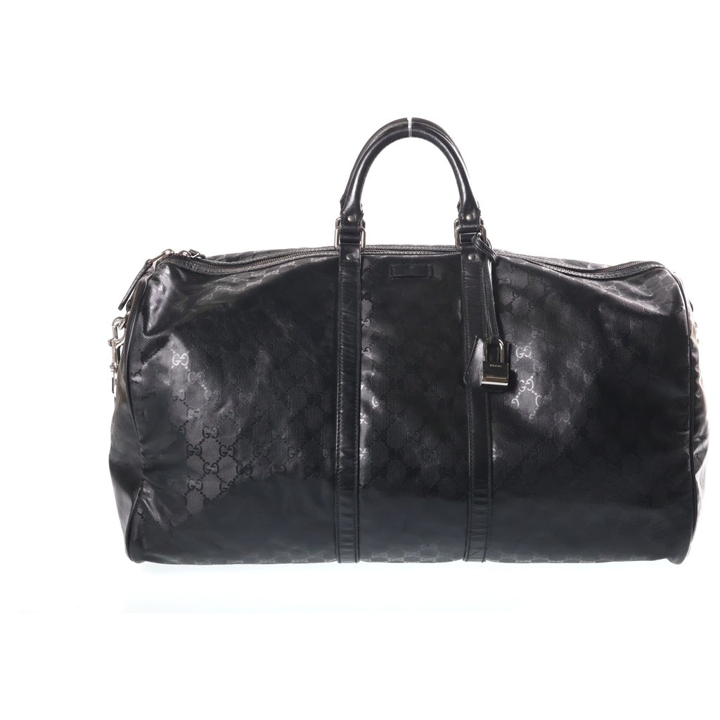 GUCCI(グッチ) グッチシマ 2WAYボストンバッグ ハンドバッグ トラベルバッグ ショルダーバッグ ブラック レザー 206500 シルバー金具
