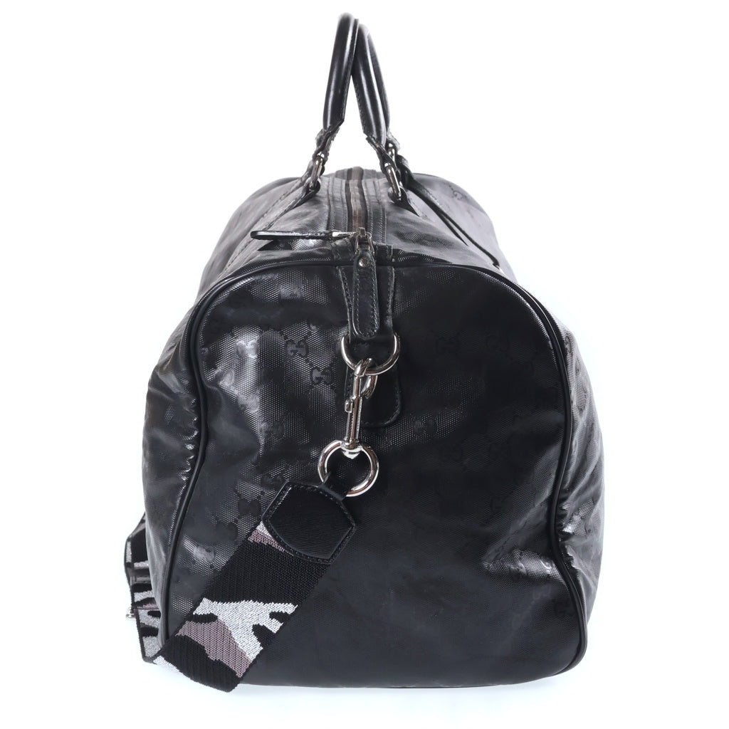 GUCCI(グッチ) グッチシマ 2WAYボストンバッグ ハンドバッグ トラベルバッグ ショルダーバッグ ブラック レザー 206500 シルバー金具