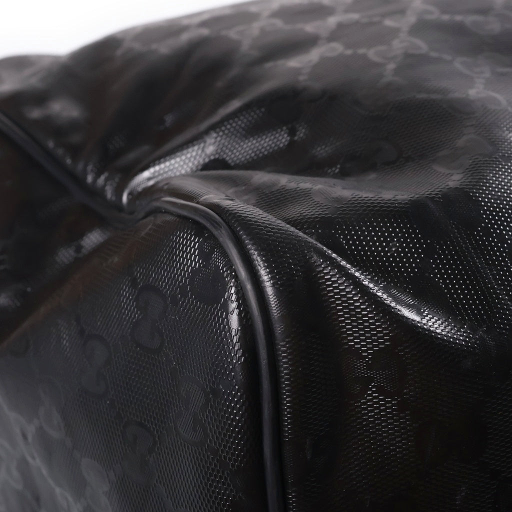 GUCCI(グッチ) グッチシマ 2WAYボストンバッグ ハンドバッグ トラベルバッグ ショルダーバッグ ブラック レザー 206500 シルバー金具