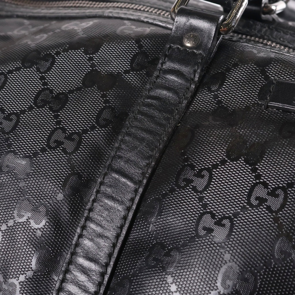 GUCCI(グッチ) グッチシマ 2WAYボストンバッグ ハンドバッグ トラベルバッグ ショルダーバッグ ブラック レザー 206500 シルバー金具