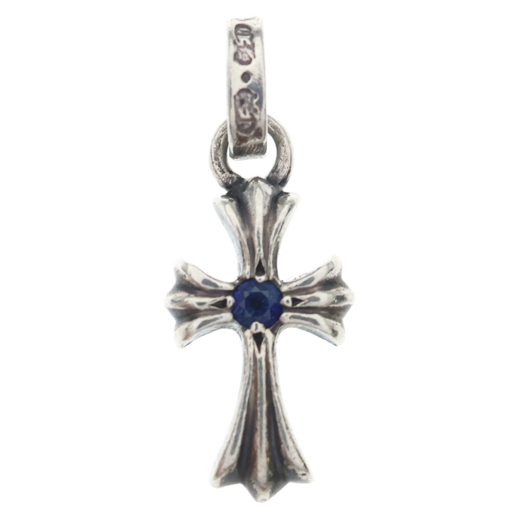 CHROME HEARTS(クロムハーツ) CRS BBYFAT P SAP ベイビーファットクロス PAVEサファイア ペンダントトップ シルバー BCA236