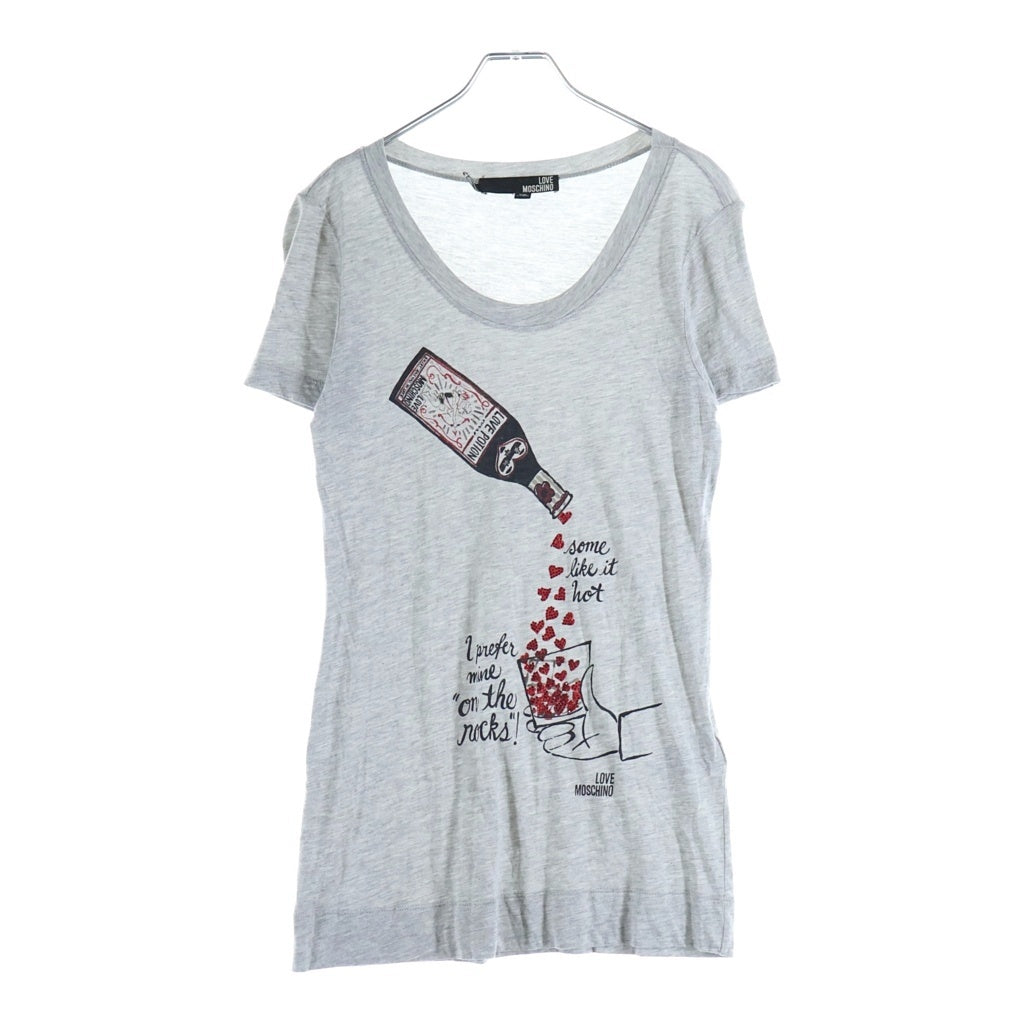 LOVE MOSCHINO(ラブモスキーノ) Tシャツ 半袖 カットソー グレー レディース