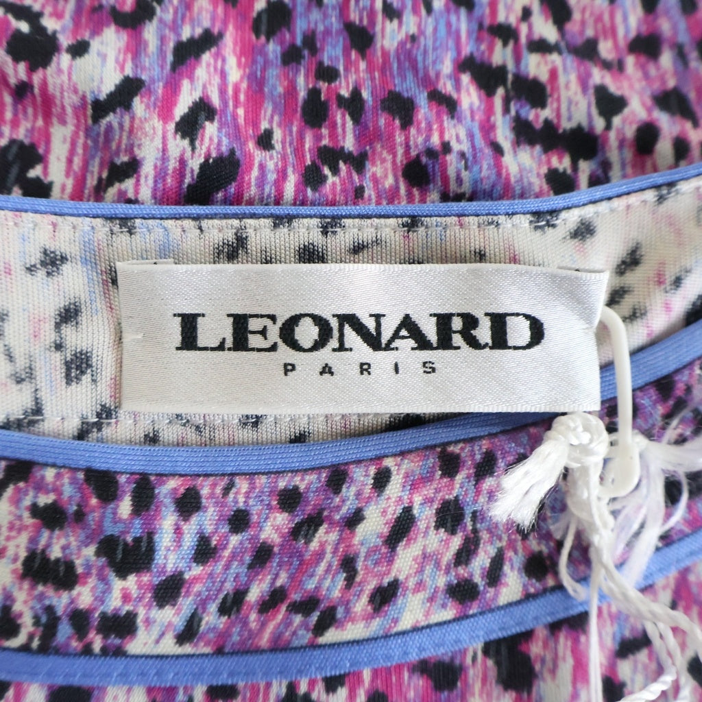 LEONARD(レオナール) ワンピース 七分袖 ピンク レディース