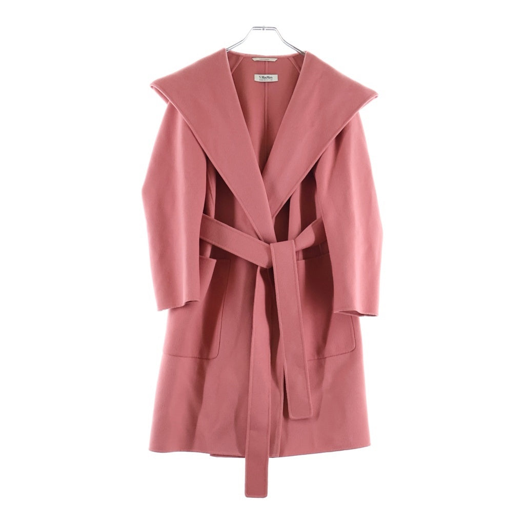 S MAX MARA(エス マックスマーラ) ウール フーデッドラップコート ロングコート ピンク 24190110716 レディース