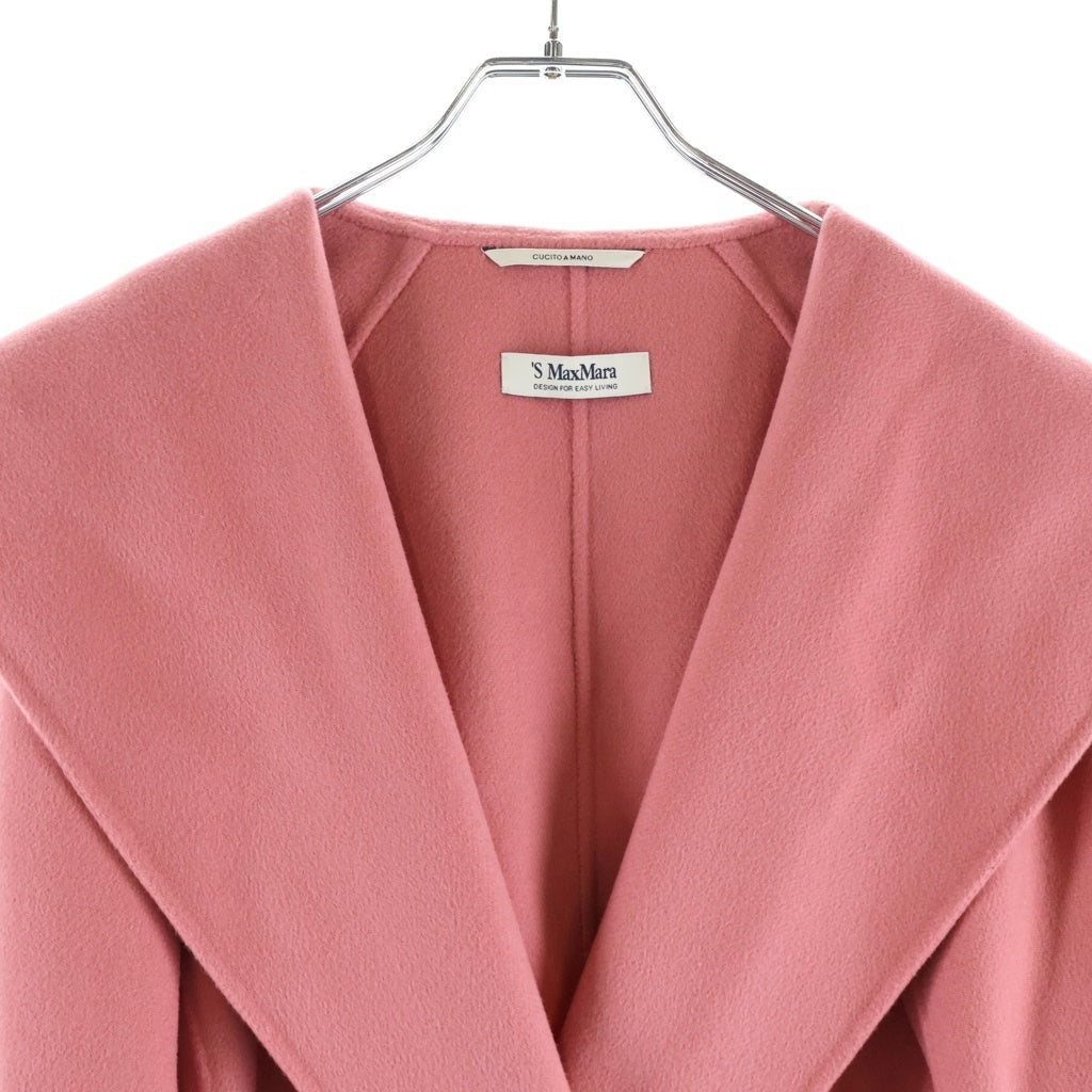 S MAX MARA(エス マックスマーラ) ウール フーデッドラップコート ロングコート ピンク 24190110716 レディース