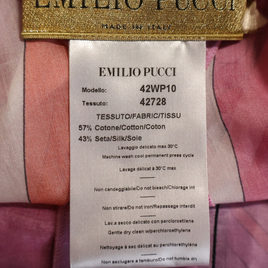 EMILIO PUCCI(エミリオプッチ) ノースリーブ 変形トップス チュニック 総柄 マルチカラー ピンク 42WP10 レディース