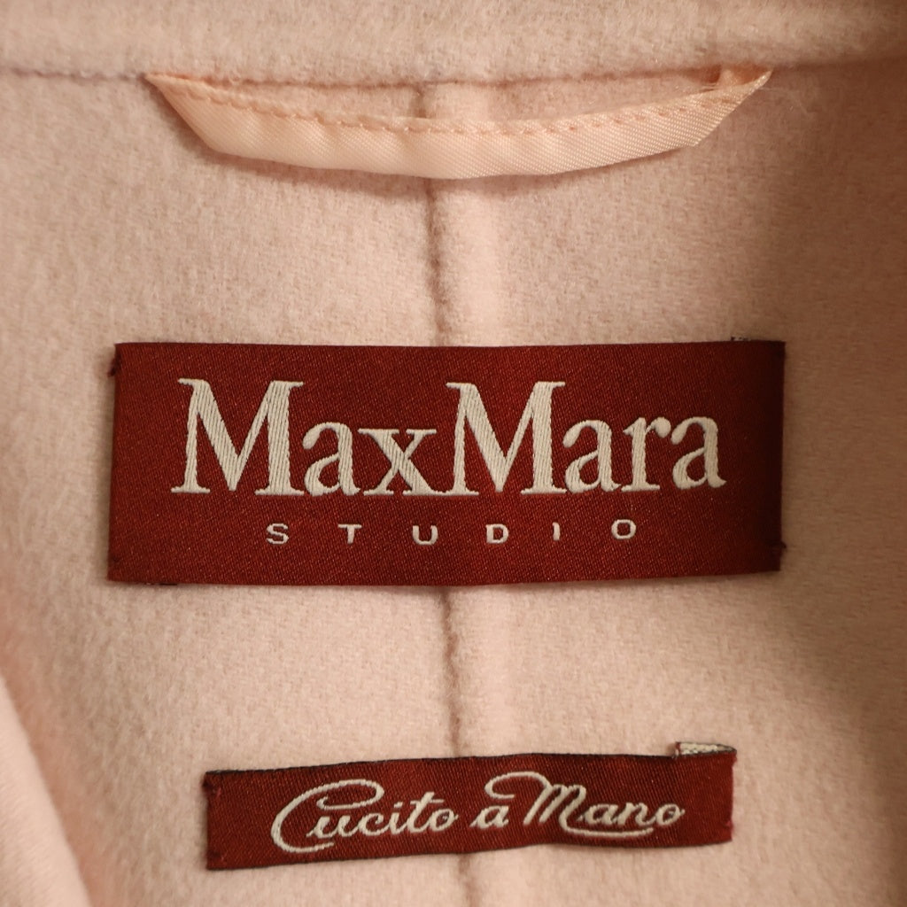 Max Mara(マックスマーラ) STUDIO ヴァージンウール カシミヤ混 ハーフコート ピンク 608605896 レディース