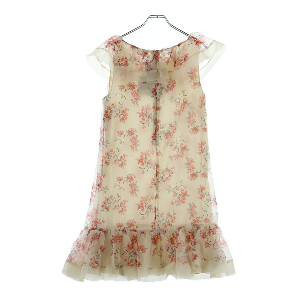 RED VALENTINO(レッド ヴァレンティノ) ABITI DONNA Sleeveless Dress ノースリーブ 花柄プリントワンピース ドレス ベージュ/ピンク CRAVS8JJ-VT0024RA レディース