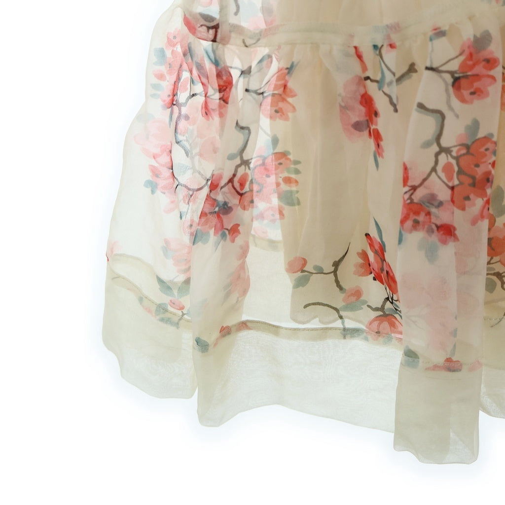 RED VALENTINO(レッド ヴァレンティノ) ABITI DONNA Sleeveless Dress ノースリーブ 花柄プリントワンピース ドレス ベージュ/ピンク CRAVS8JJ-VT0024RA レディース