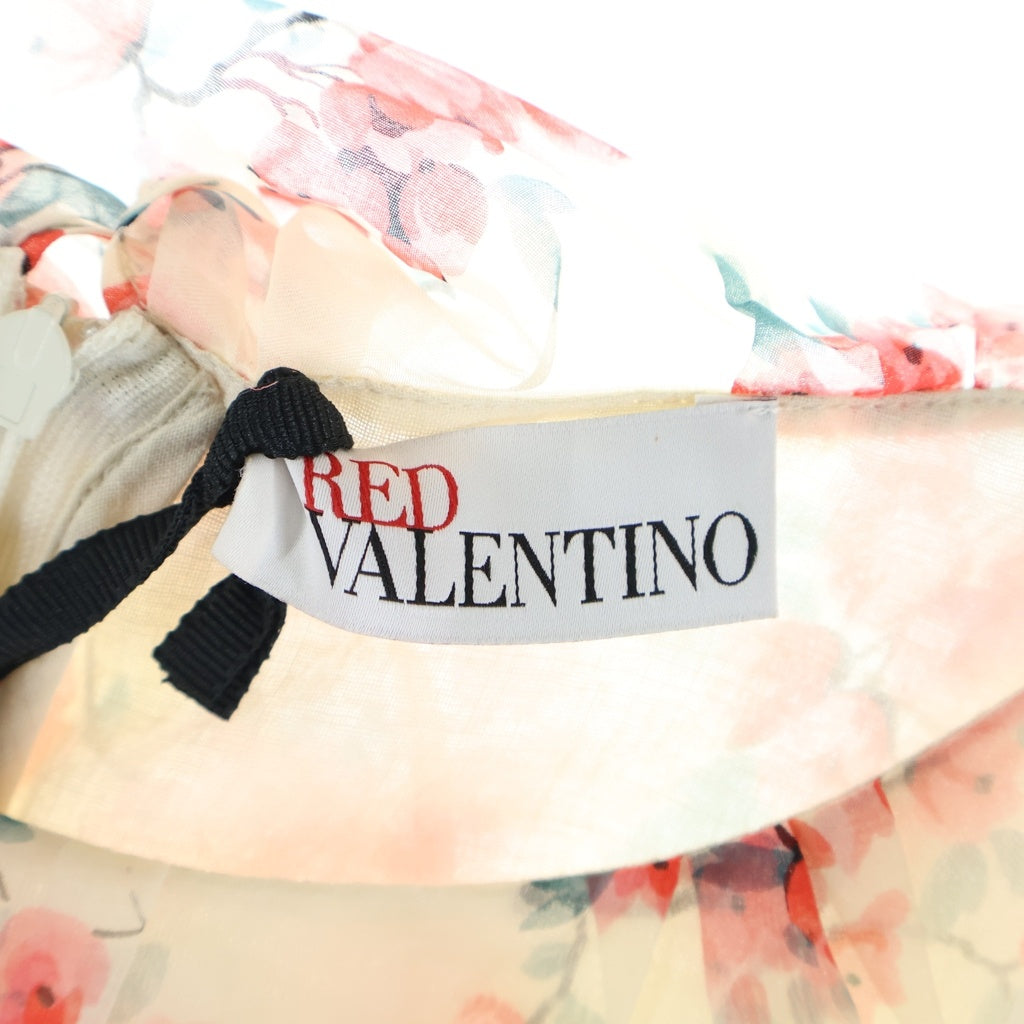 RED VALENTINO(レッド ヴァレンティノ) ABITI DONNA Sleeveless Dress ノースリーブ 花柄プリントワンピース ドレス ベージュ/ピンク CRAVS8JJ-VT0024RA レディース