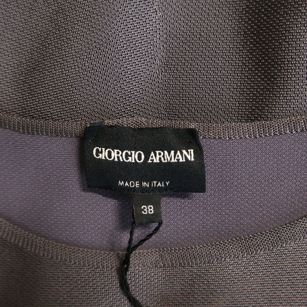 GIORGIO ARMANI(ジョルジオアルマーニ) ラウンドネック 長袖ロングワンピース ドレス ビスコース ポリアミド グレー SAA09M SA32M レディース