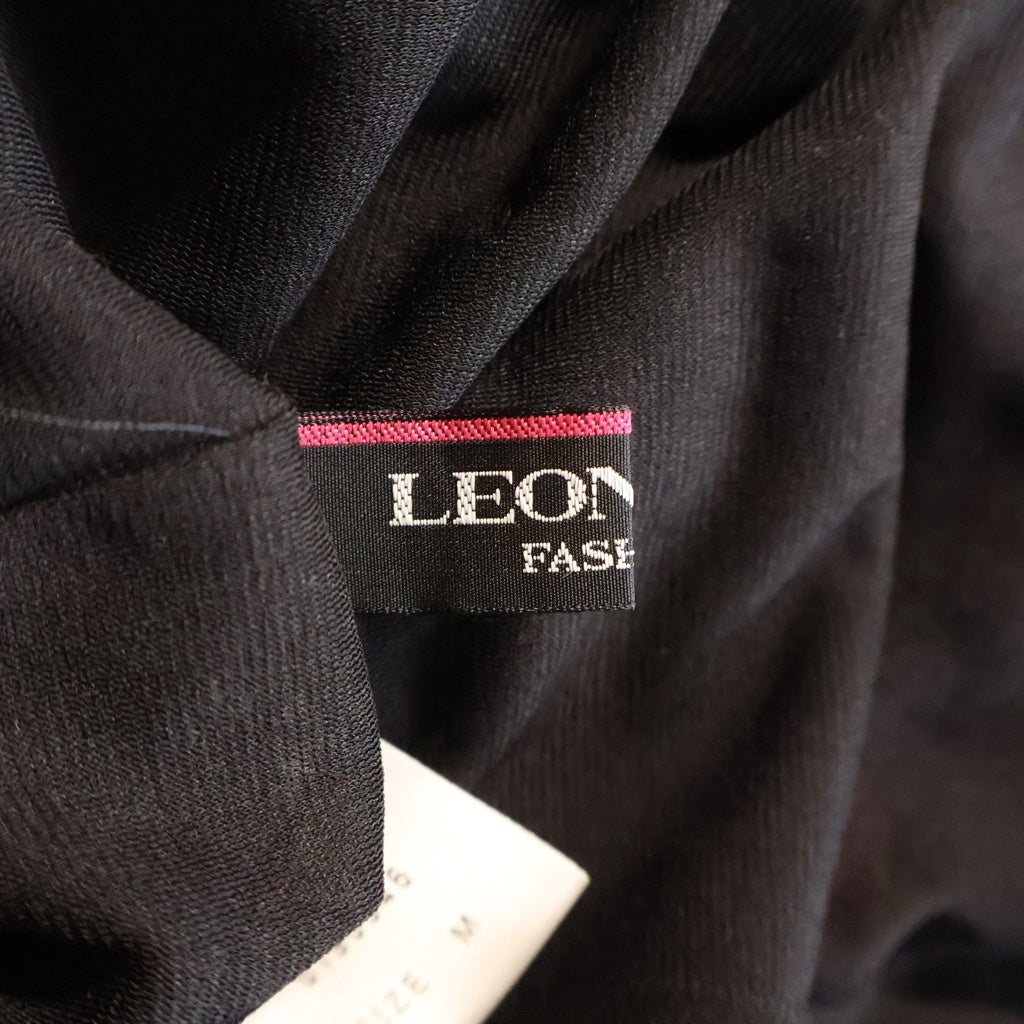 LEONARD(レオナール) 花柄プリント ノースリーブワンピース ドレス アセテート ポリエステル ブラック 0190546 レディース