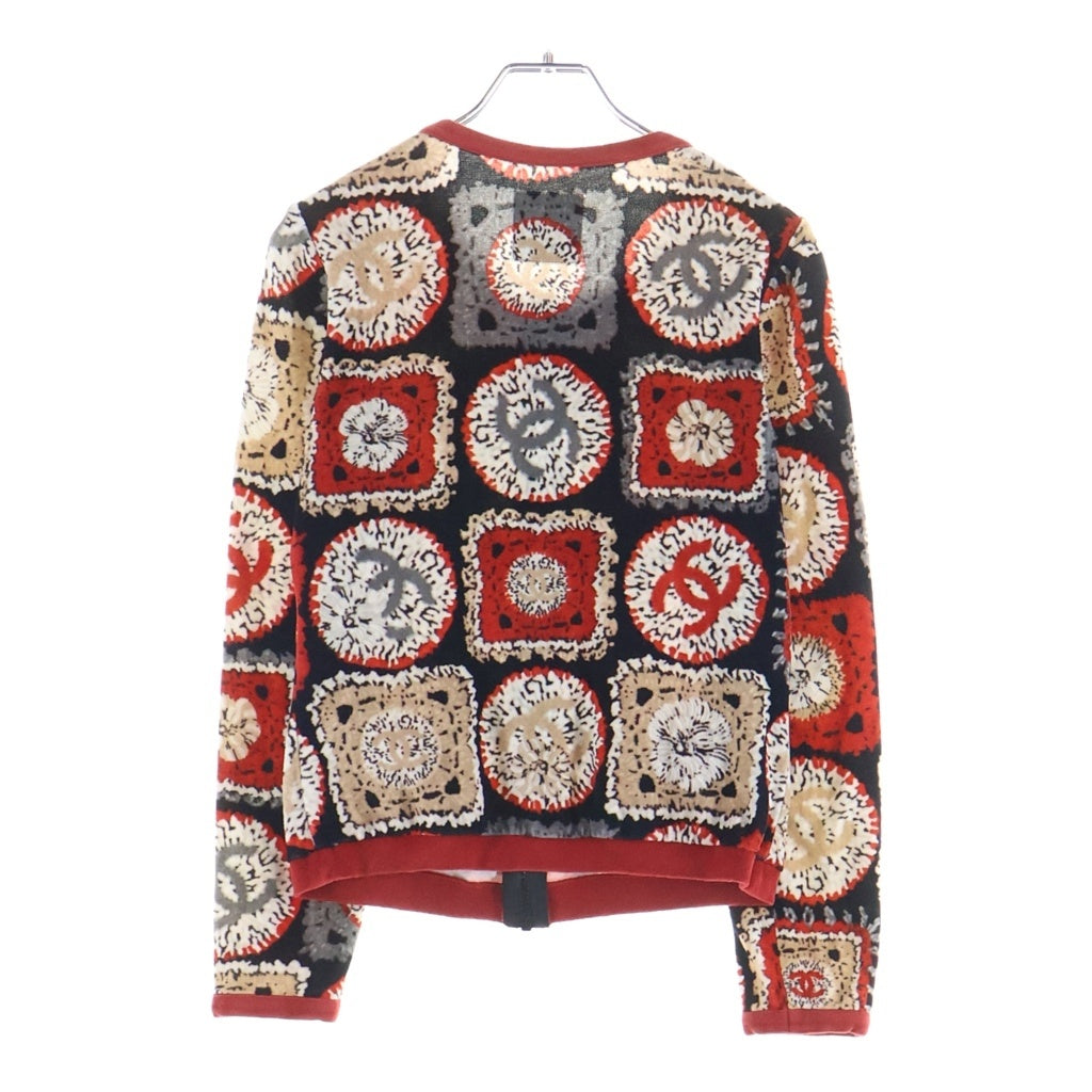 CHANEL(シャネル) 09SS VINTAGE IDENTIFICATION ジップアップカーディガン ベロア ココマーク マルチカラー P35854V25846 レディース