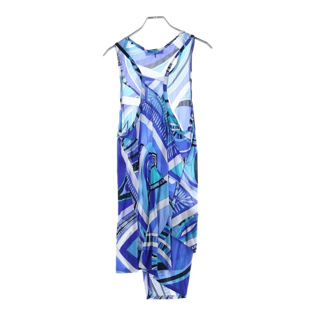 EMILIO PUCCI(エミリオプッチ) 総柄ノースリーブワンピース ブルー レディース 42WG60