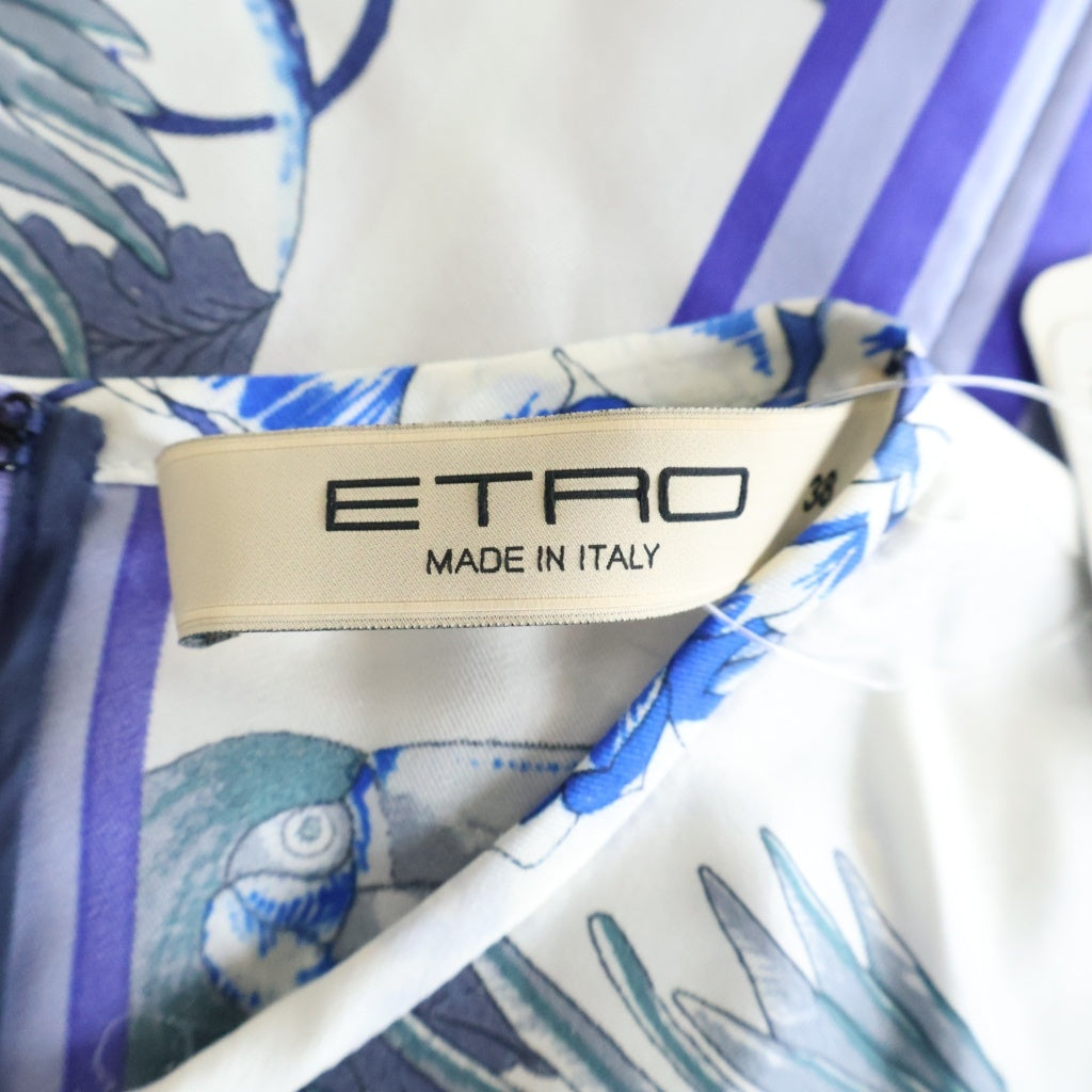 ETRO(エトロ) ボタニカル柄 ワンピース ブルー/ホワイト レディース