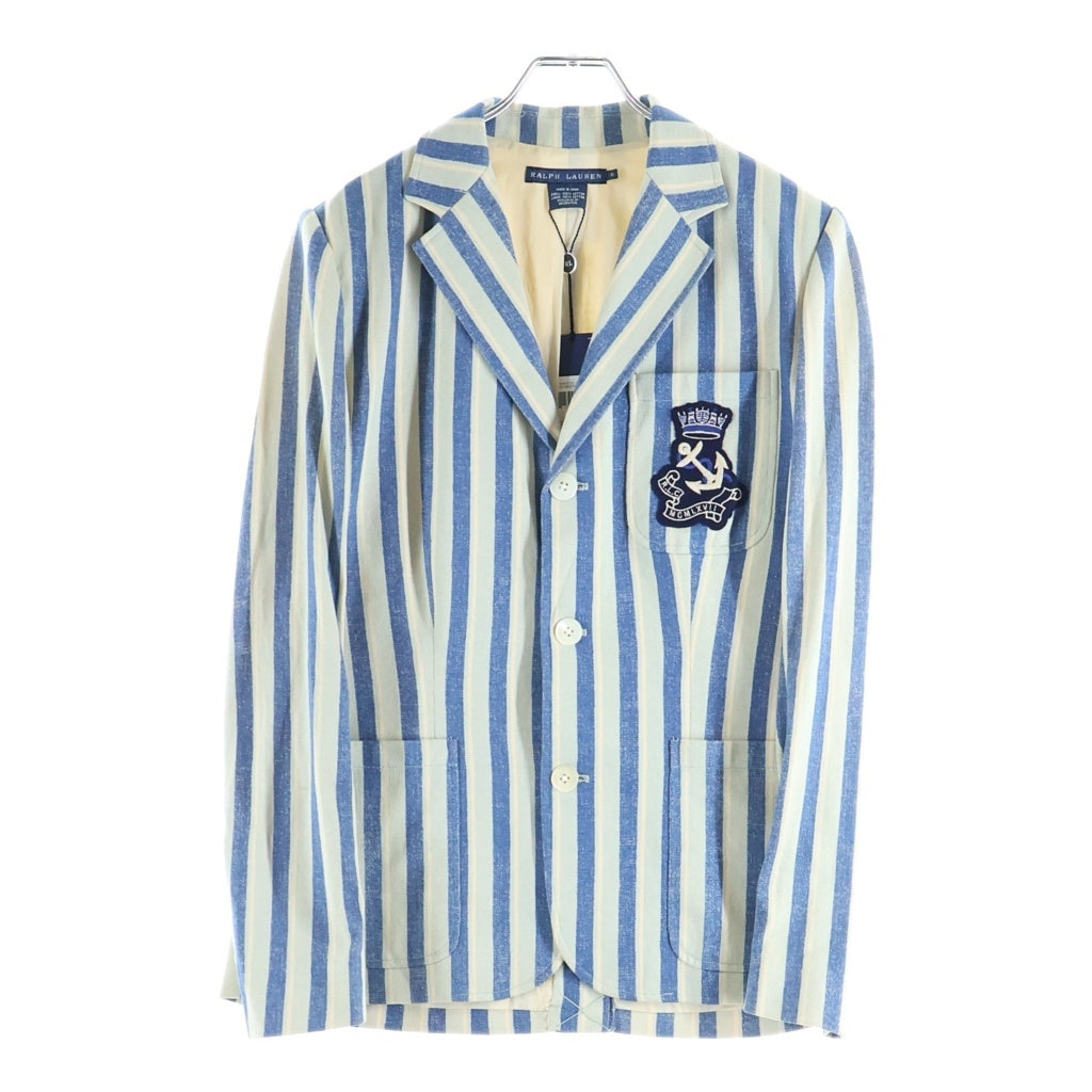 RALPH LAUREN(ラルフローレン) ジャケット アウター 長袖 ストライプ ブルー/ホワイト レディース